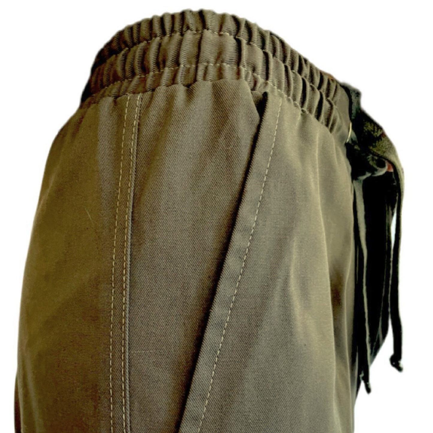 Junior Girls Army Green Cotton Cargo Pants - Modest Streetwear