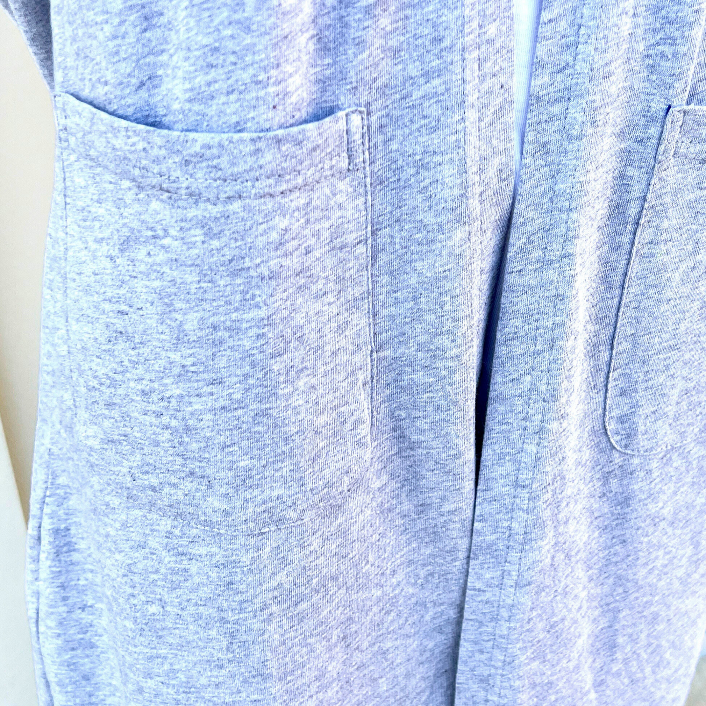 Girls Grey 100% Cotton Jersey Open Front Cardigan Abaya