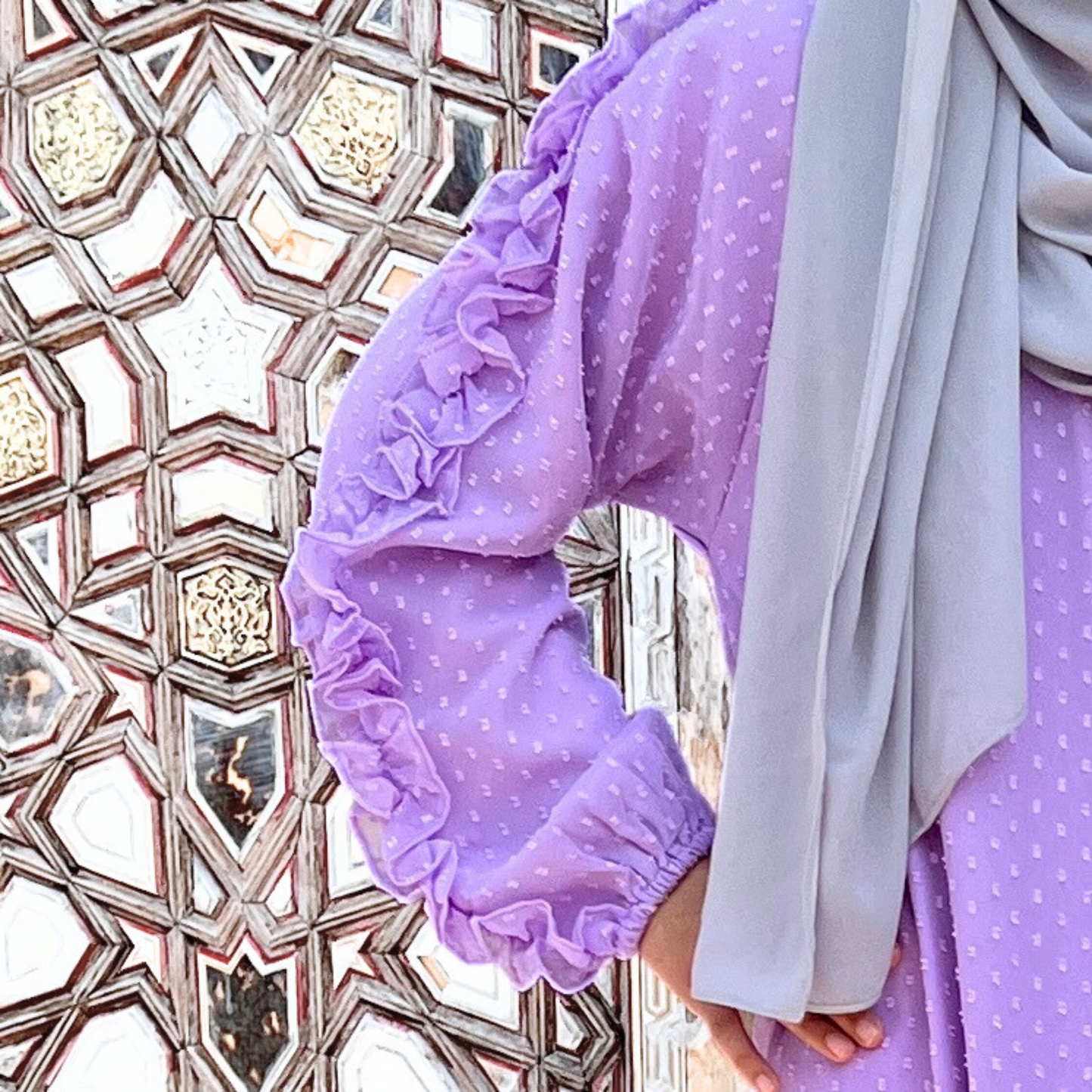 Girls Lilac Purple Long Sleeve Chiffon Maxi Dress - Modest Formalwear for Teens & Tweens
