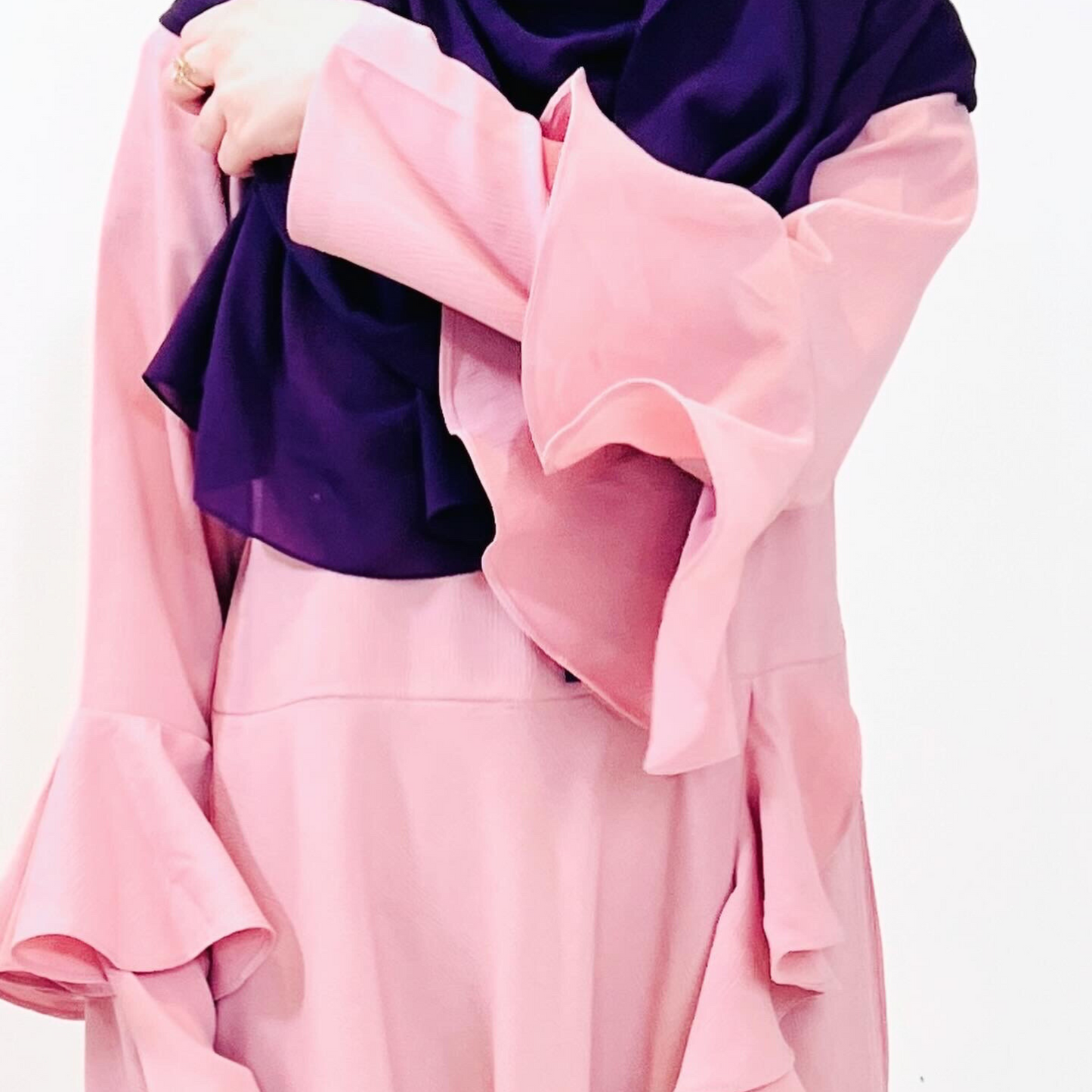 Girls Long Sleeve Light Pink Ruffled Maxi Dress - Modest Formalwear for Teens & Tweens