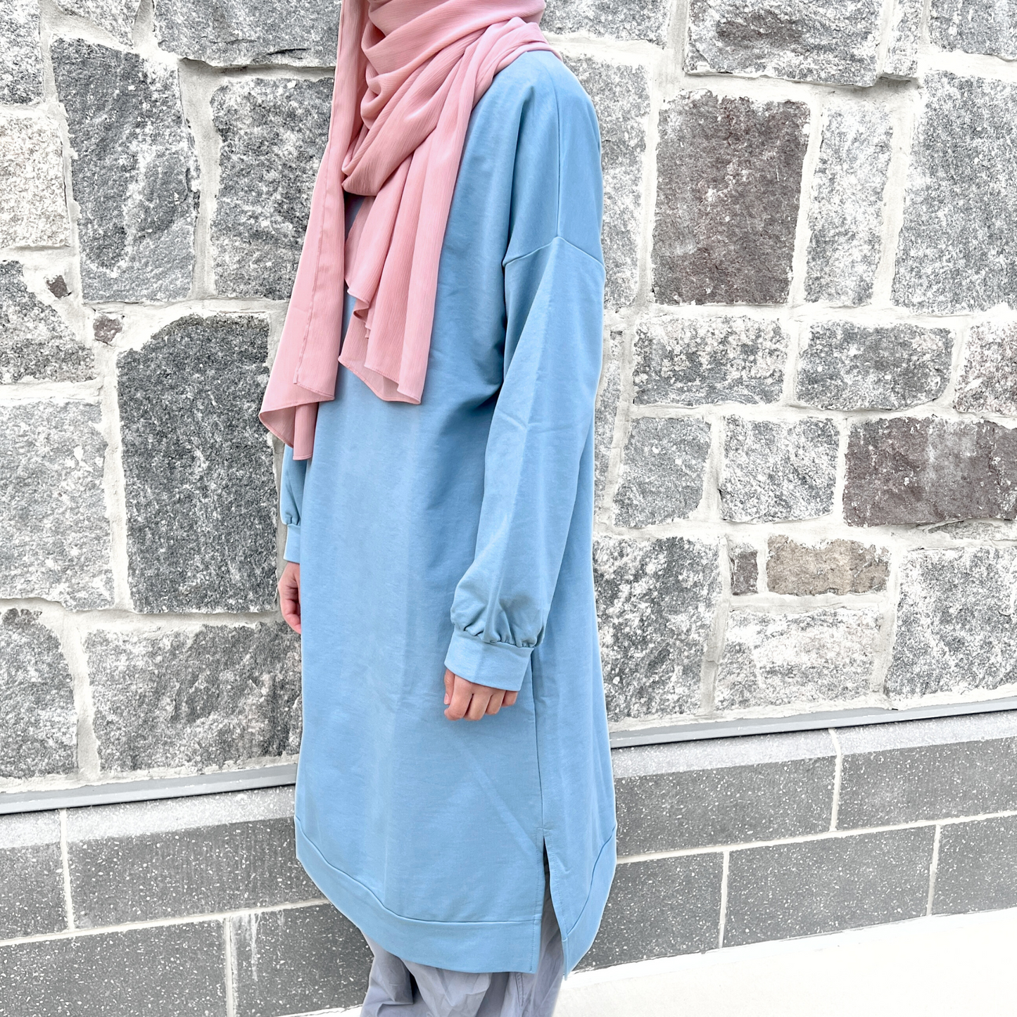 Girls Trendy Mauve Pink Long Sleeve Tunic - Modest Casualwear for Teens & Tweens