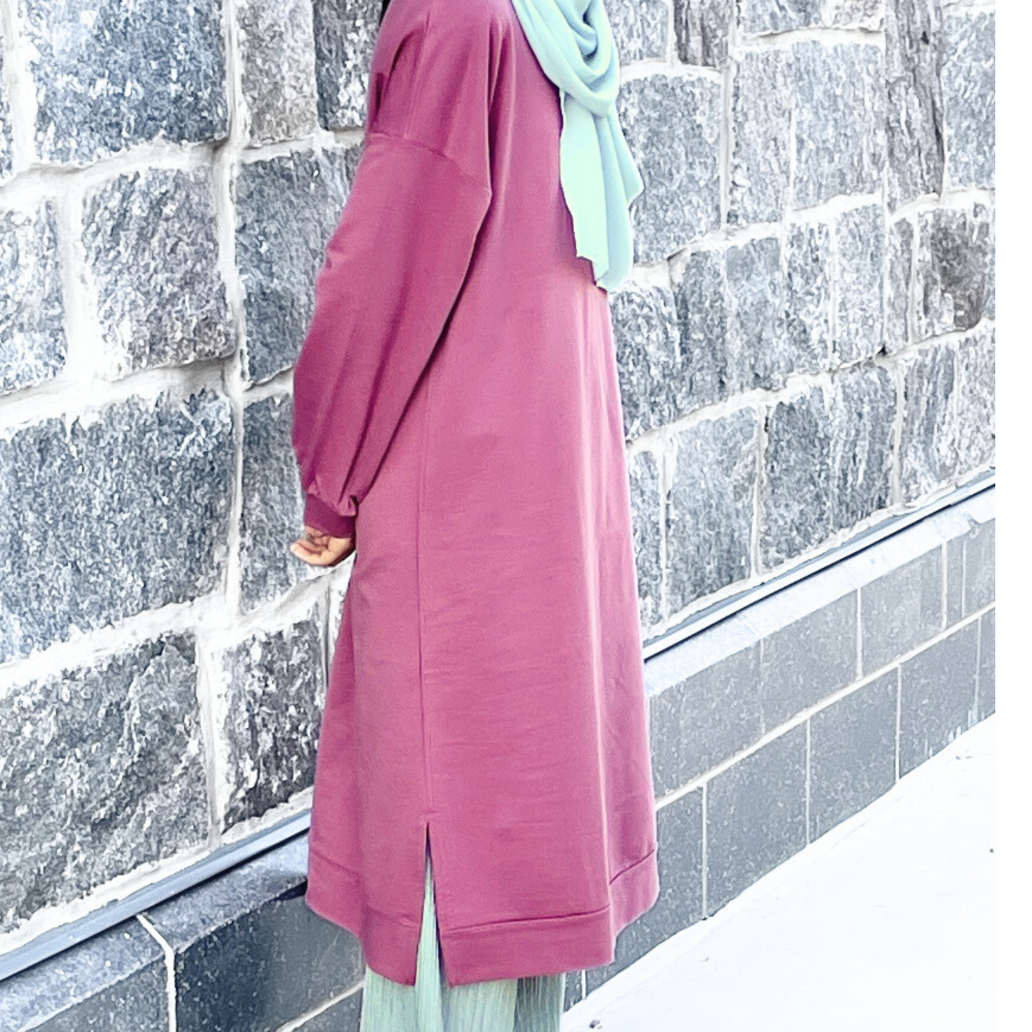 Girls Trendy Light Blue Long Sleeve Tunic - Modest Casualwear for Teens & Tweens