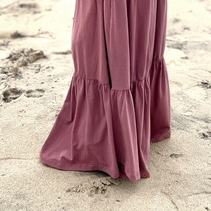 Girls Mauve Pink Long Sleeve Cotton Jersey Tiered Maxi Dress Abaya 18 / Mauve Pink Girls Mauve Pink Long Sleeve Cotton Jersey Tiered Maxi Dress Abaya 18 / Mauve Pink