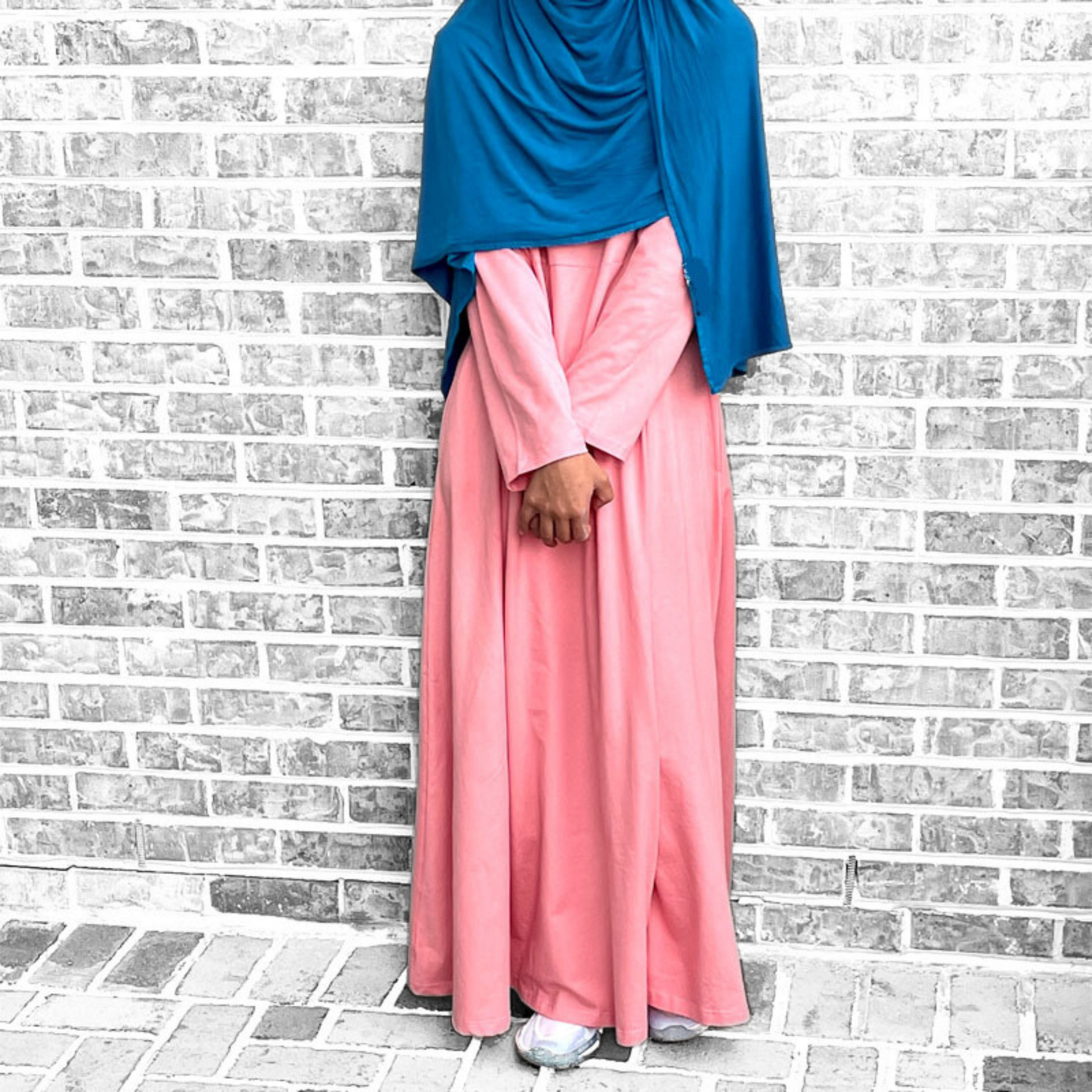 Girls Peach Cotton Jersey Long Sleeve Empire Waist Maxi Dress Abaya w/ 2 Pockets Peach / 10 Girls Peach Cotton Jersey Long Sleeve Empire Waist Maxi Dress Abaya w/ 2 Pockets Peach / 10